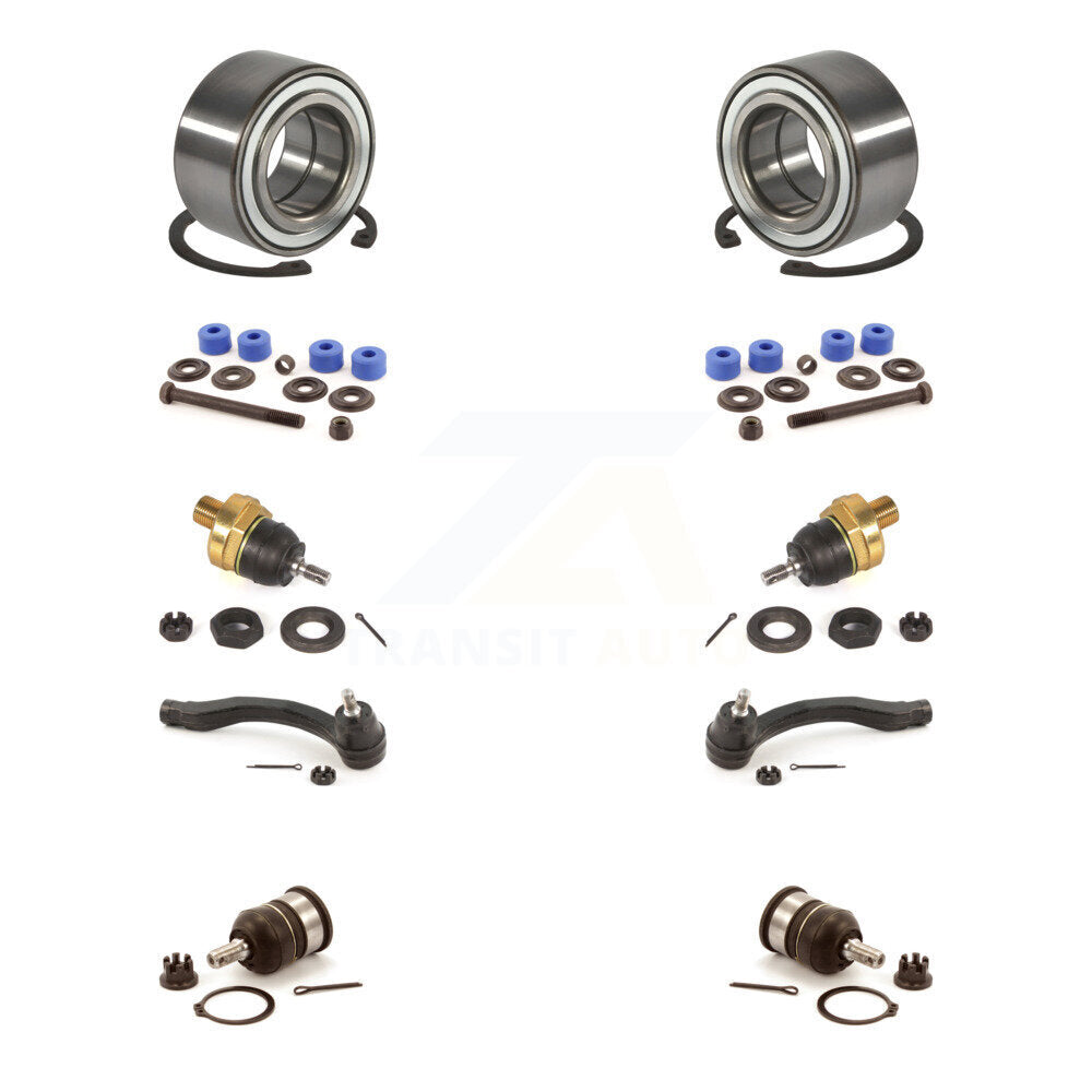 Bearing Upper Lower Ball Joint Outer Tie Rod End Link Front Kit (10Pc) For Honda