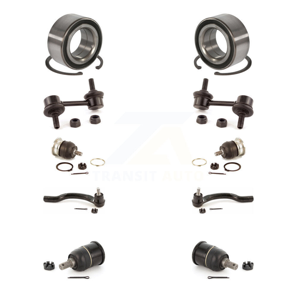 Bearing Upper Lower Ball Joint Outer Tie Rod Link Front Kit (10Pc) For Honda TSX