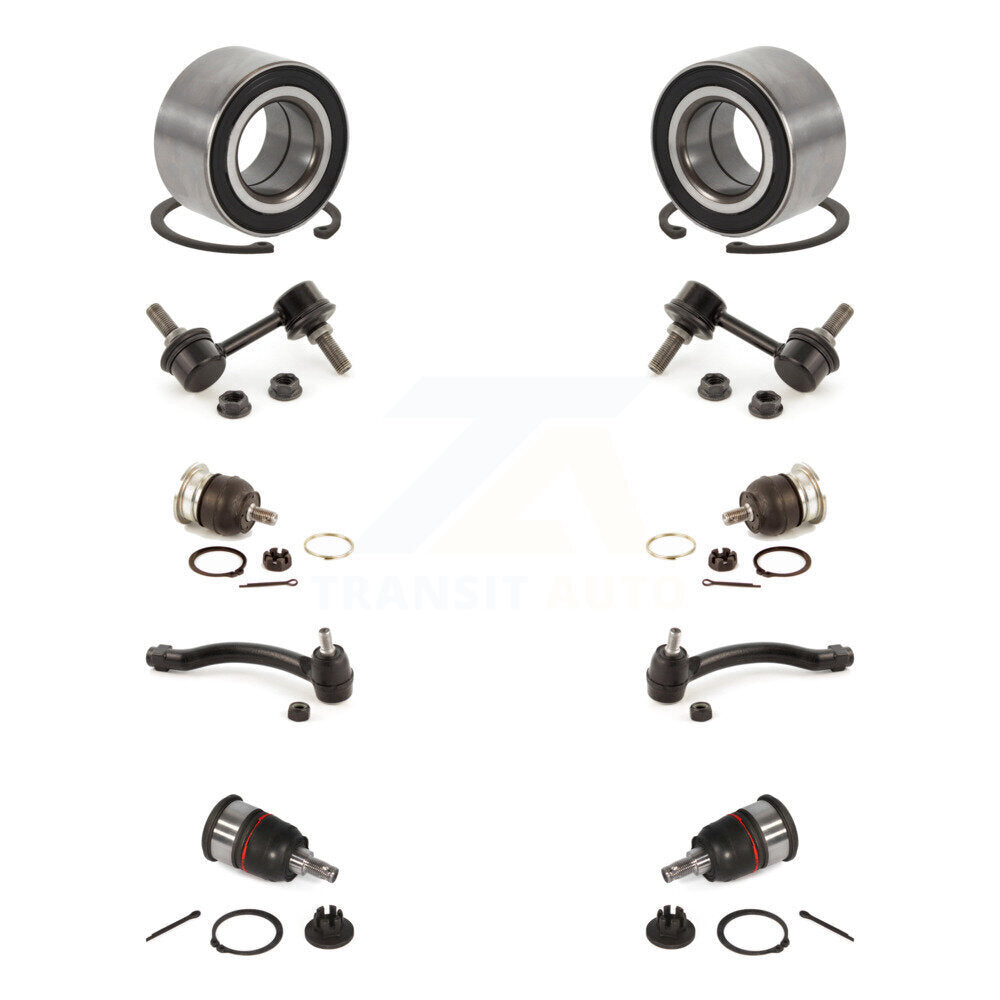 Bearing Upper Lower Ball Joint Outer Tie Rod Link Front Kit (10Pc) For Acura TL