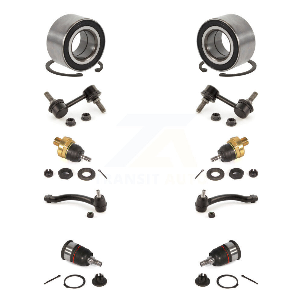 Bearing Upper Lower Ball Joint Outer Tie Rod Link Front Kit (10Pc) For Acura TL