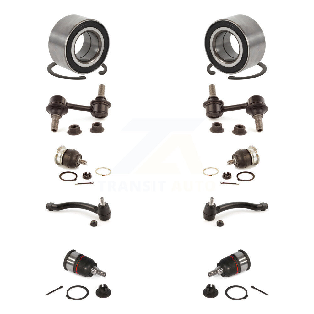 Bearing Upper Lower Ball Joint Outer Tie Rod Link Front Kit (10Pc) For Acura TL