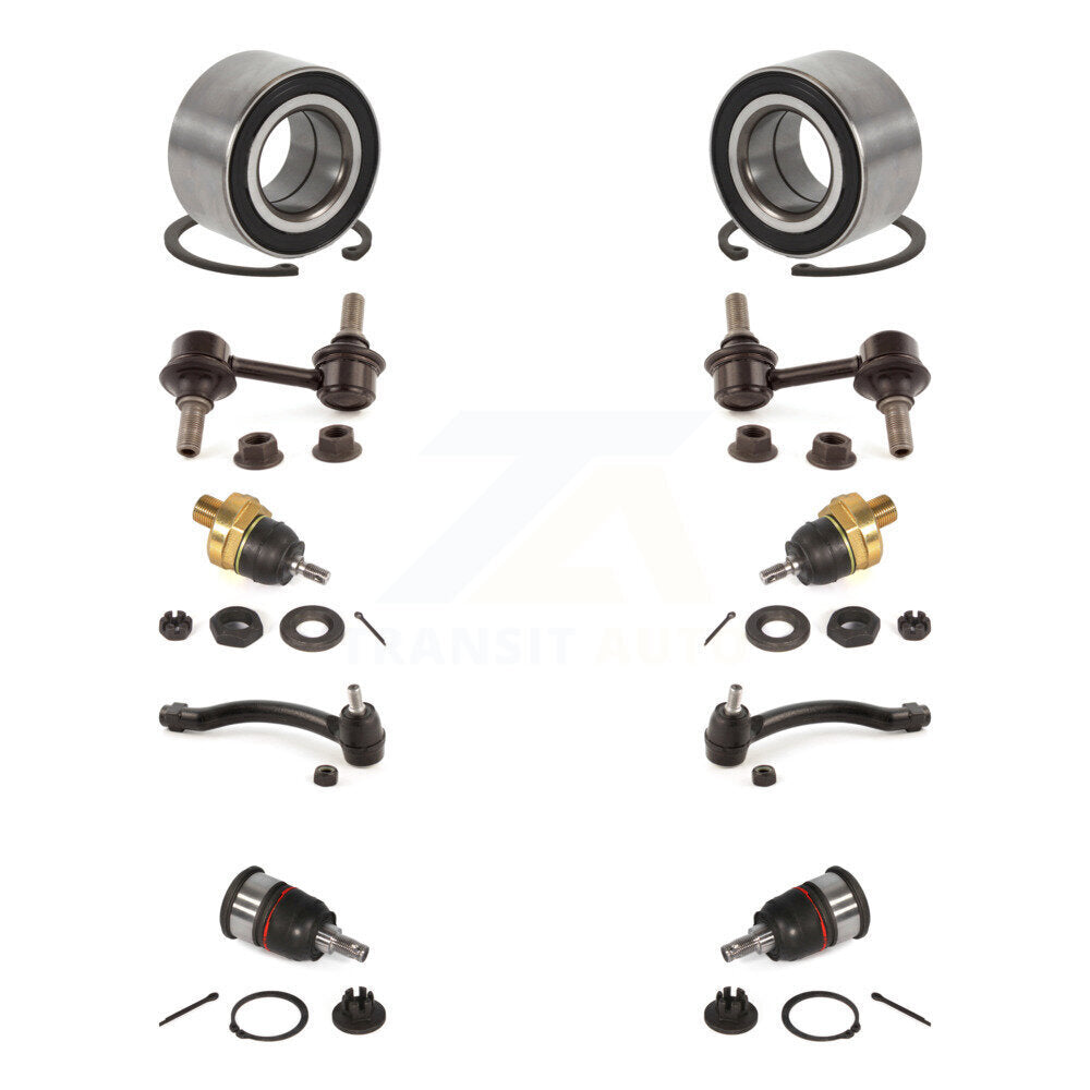 Bearing Upper Lower Ball Joint Outer Tie Rod Link Front Kit (10Pc) For Acura TL