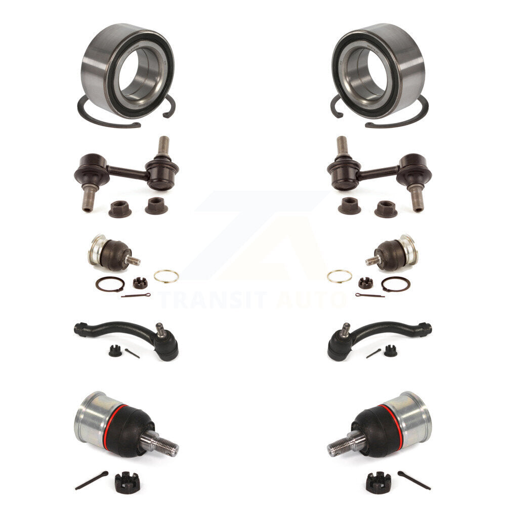 Bearing Upper Lower Ball Joint Outer Tie Rod Link Front Kit (10Pc) For Acura TL