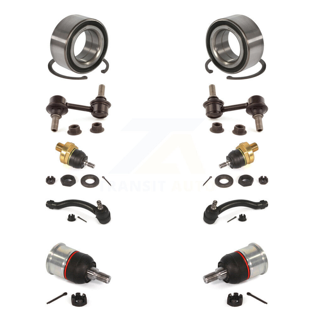 Bearing Upper Lower Ball Joint Outer Tie Rod Link Front Kit (10Pc) For Acura TL