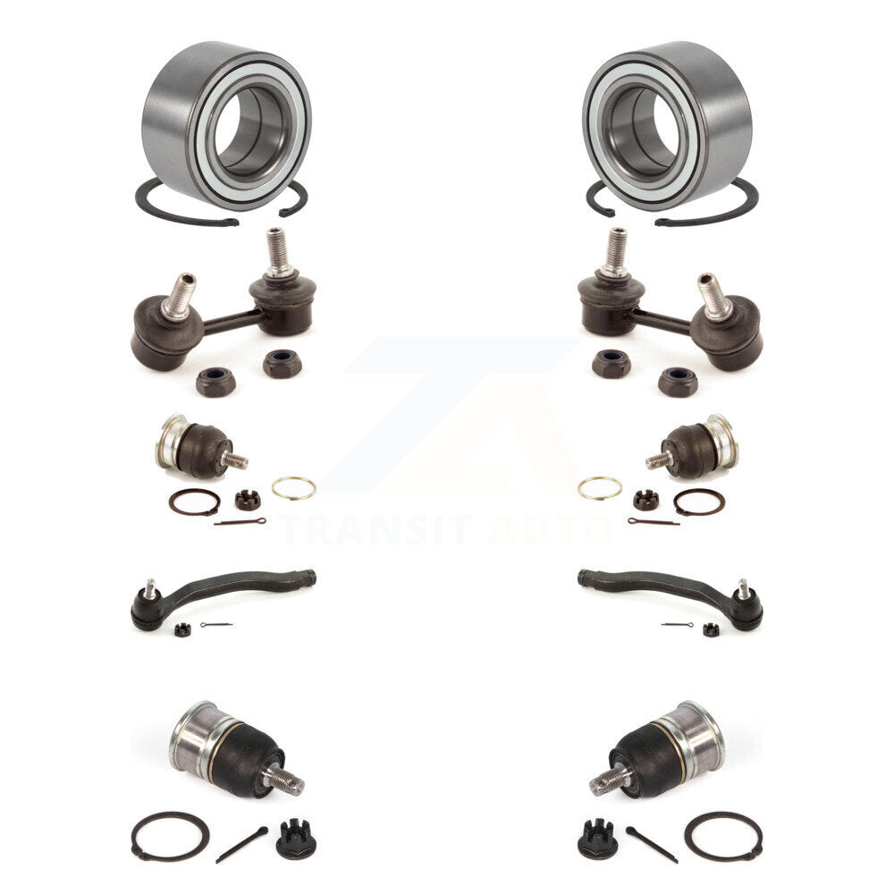Bearing Upper Lower Ball Joint Outer Tie Rod Link Front Kit (10Pc) For Honda TL