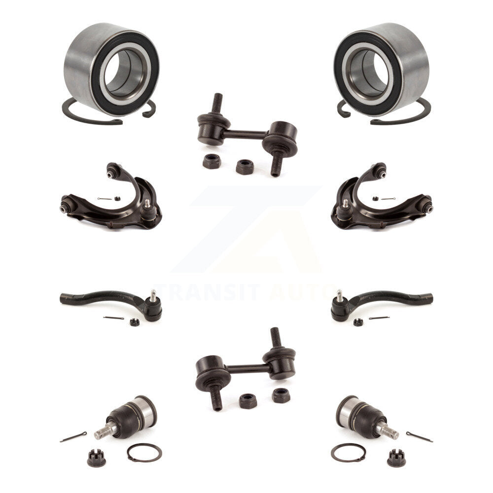 Bearing Upper Arm Lower Ball Joint Outer Tie Rod Link Front Kit (10Pc) For Honda