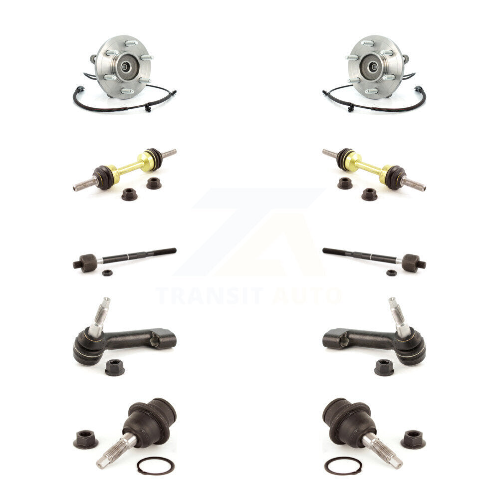 Bearing Lower Ball Joint Outer Inner Tie Rod Link Front Kit (10Pc) For Ford 4WD
