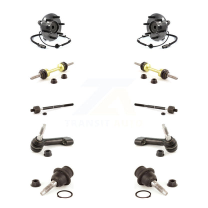 Hub Bearing Lower Ball Joint Outer Inner Tie Rod Link Front Kit (10Pc) For Ford