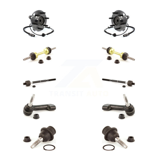 Hub Bearing Lower Ball Joint Outer Inner Tie Rod Link Front Kit (10Pc) For Ford