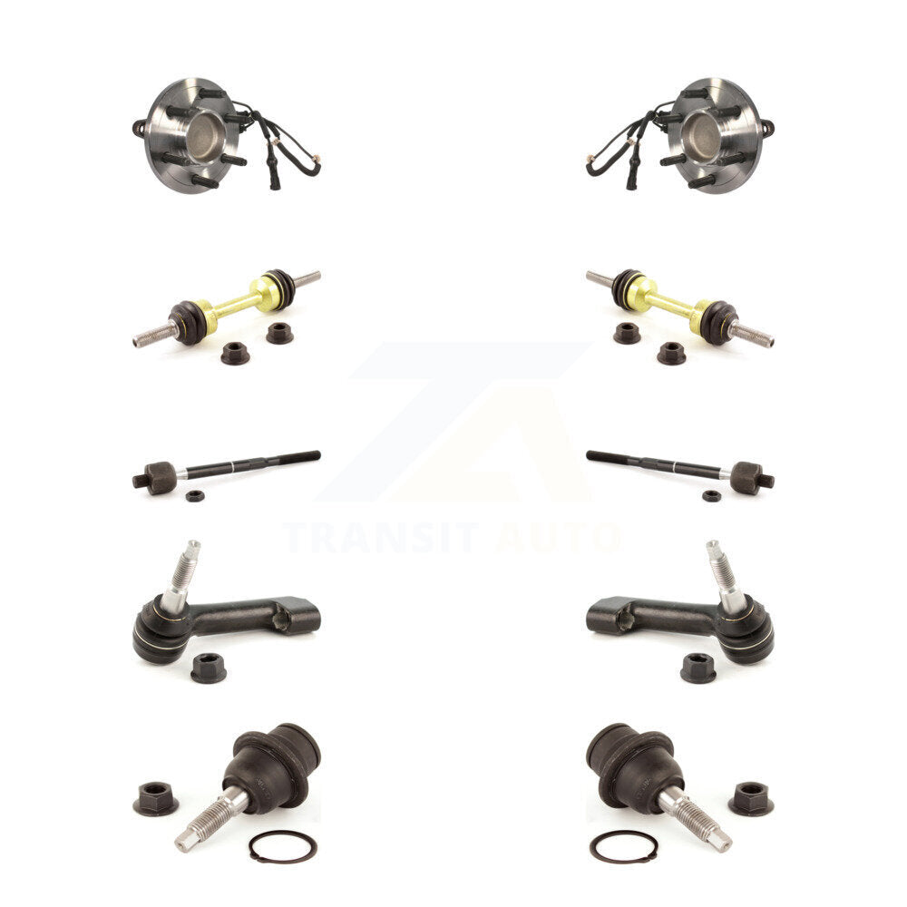 Bearing Lower Ball Joint Outer Inner Tie Rod Link Front Kit (10Pc) For Ford RWD