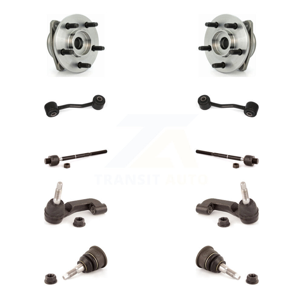 Hub Bearing Lower Ball Joint Outer Inner Tie Rod Link Front Kit For Jeep Liberty