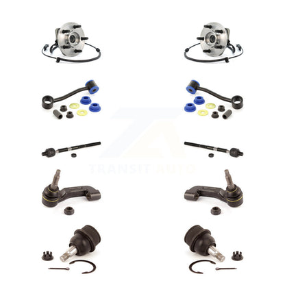 Hub Bearing Lower Ball Joint Outer Inner Tie Rod Link Front Kit (10Pc) For Jeep