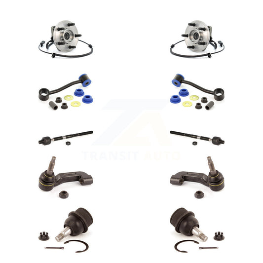 Hub Bearing Lower Ball Joint Outer Inner Tie Rod Link Front Kit (10Pc) For Jeep