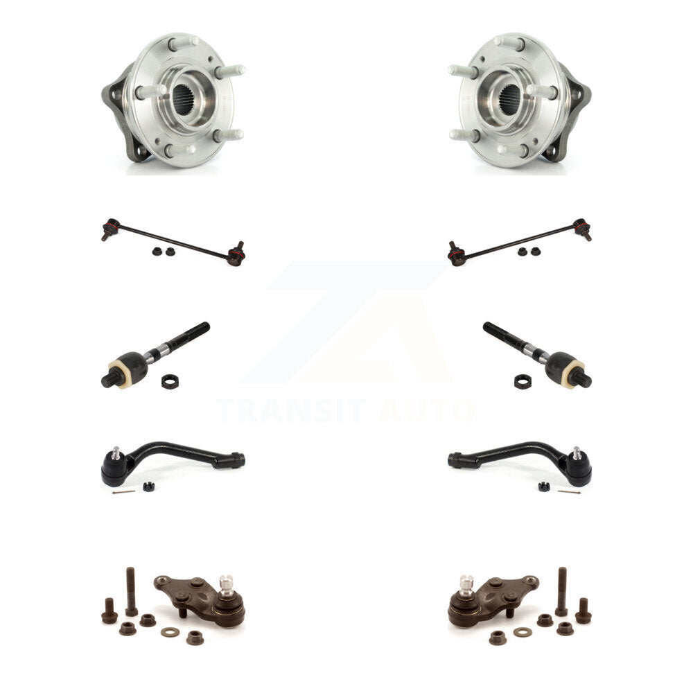 Bearing Lower Ball Joint Outer Inner Tie Rod & Link Front Kit (10Pc) For Hyundai