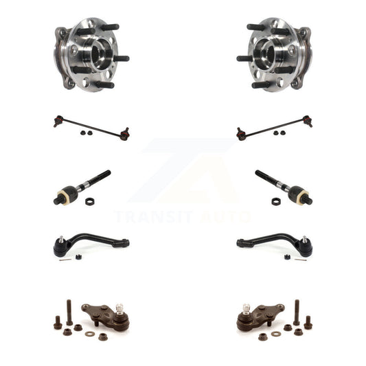 Hub Bearing Lower Ball Joint Outer Inner Tie Rod End Sway Bar Link Front Kit For