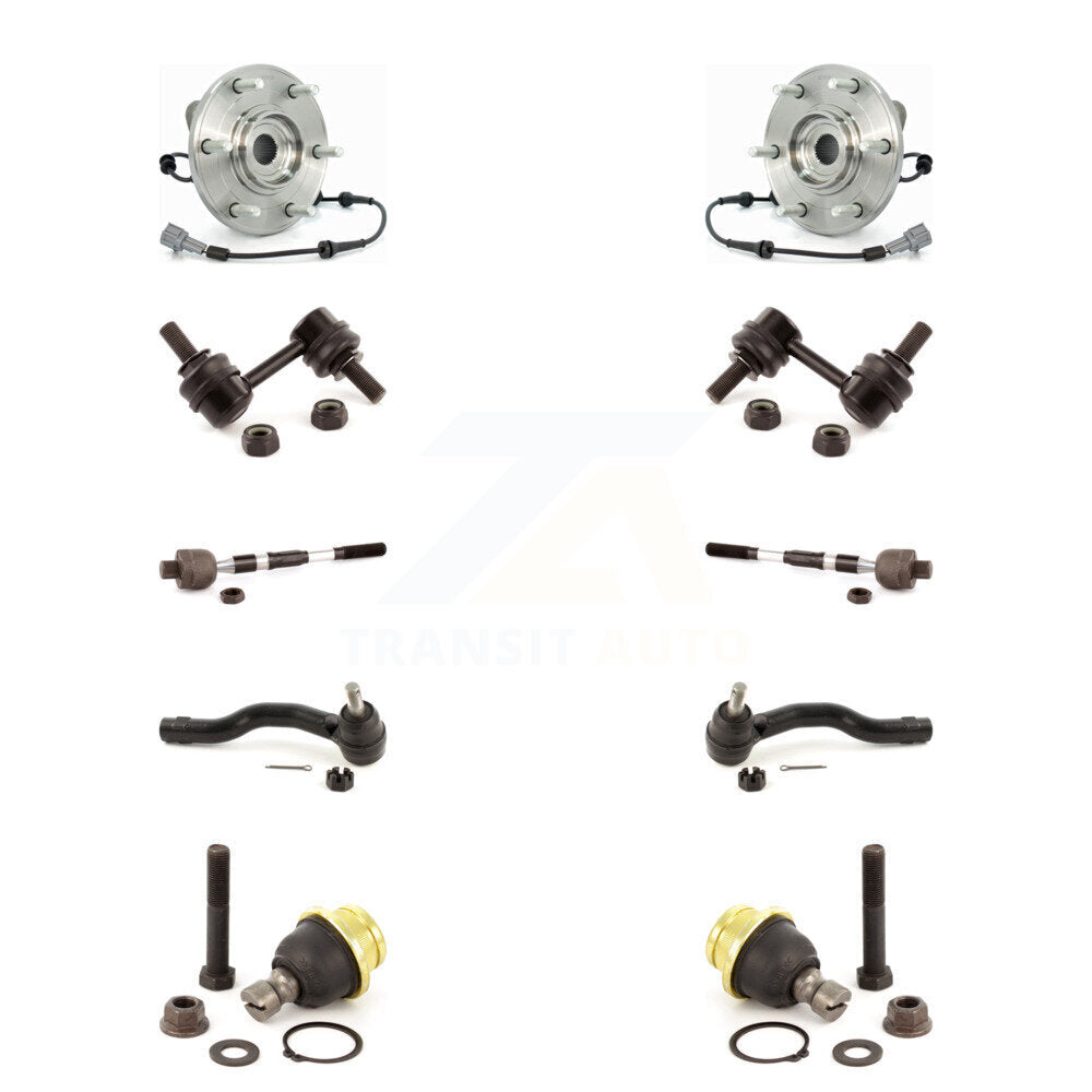 Bearing Lower Ball Joint Outer Inner Tie Rod & Link Front Kit (10Pc) For Nissan