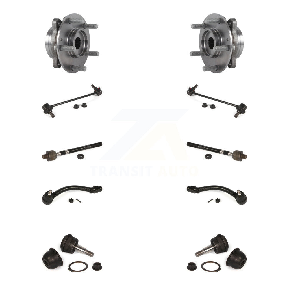 Hub Bearing Lower Ball Joint Outer Inner Tie Rod End Sway Bar Link Front Kit For
