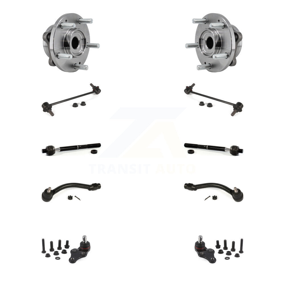 Bearing Lower Ball Joint Outer Inner Tie Rod Link Front Kit (10Pc) For Kia Soul