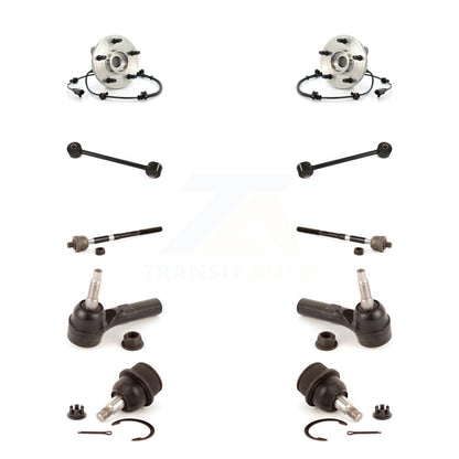 Hub Bearing Lower Ball Joint Outer Inner Tie Rod Link Front Kit (10Pc) For Jeep