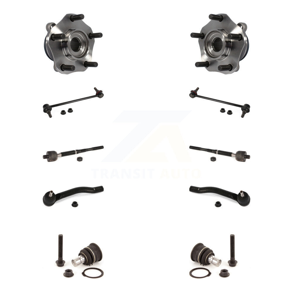 Bearing Lower Ball Joint Outer Inner Tie Rod & Link Front Kit (10Pc) For Nissan