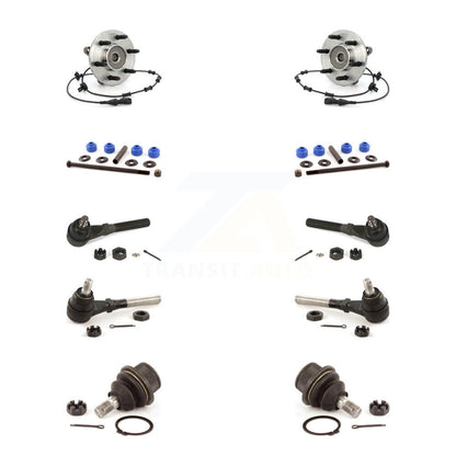 Hub Bearing Lower Ball Joint Outer Inner Tie Rod Link Front Kit (10Pc) For Ford