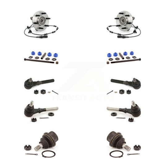 Hub Bearing Lower Ball Joint Outer Inner Tie Rod Link Front Kit (10Pc) For Ford