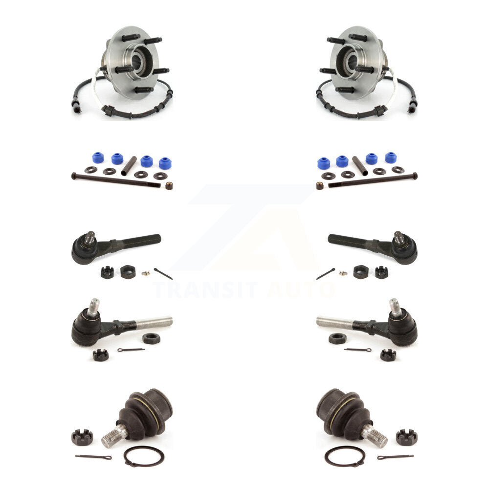 Hub Bearing Lower Ball Joint Outer Inner Tie Rod & Link Front Kit For Ford F-150