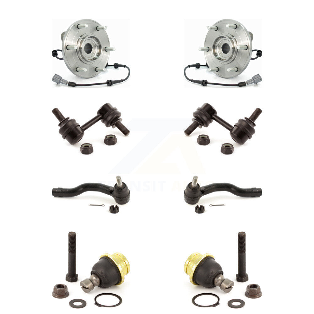 Hub Bearing Lower Ball Joint Outer Tie Rod Link Front Kit (8Pc) For Nissan TITAN