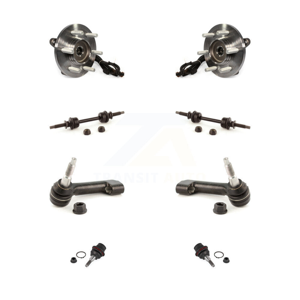 Hub Bearing Lower Ball Joint Outer Tie Rod & Link Front Kit (8Pc) For Ford F-150