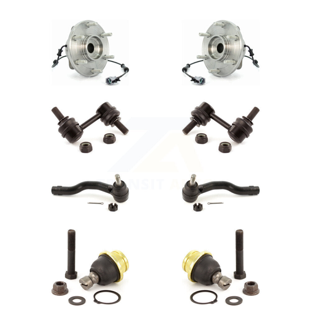 Hub Bearing Lower Ball Joint Outer Tie Rod Link Front Kit (8Pc) For Nissan TITAN