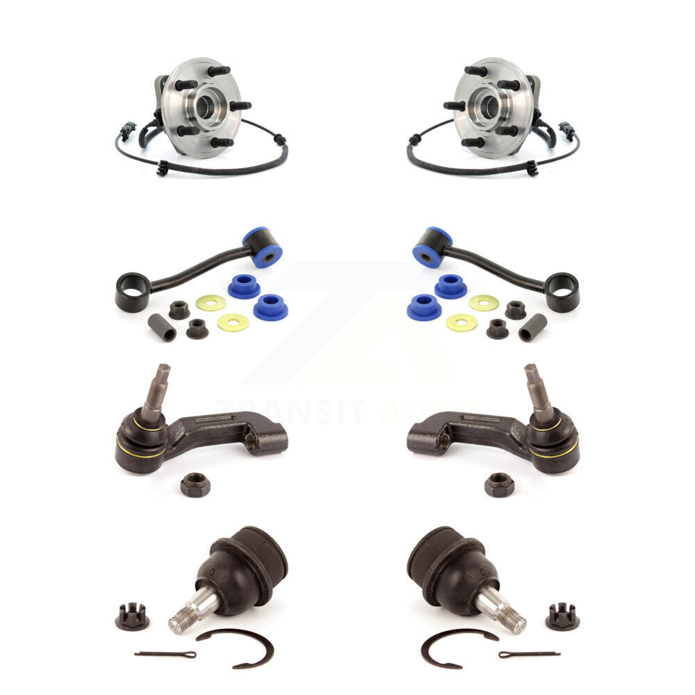 Hub Bearing Lower Ball Joint Outer Tie Rod Link Front Kit (8Pc) For Jeep Liberty