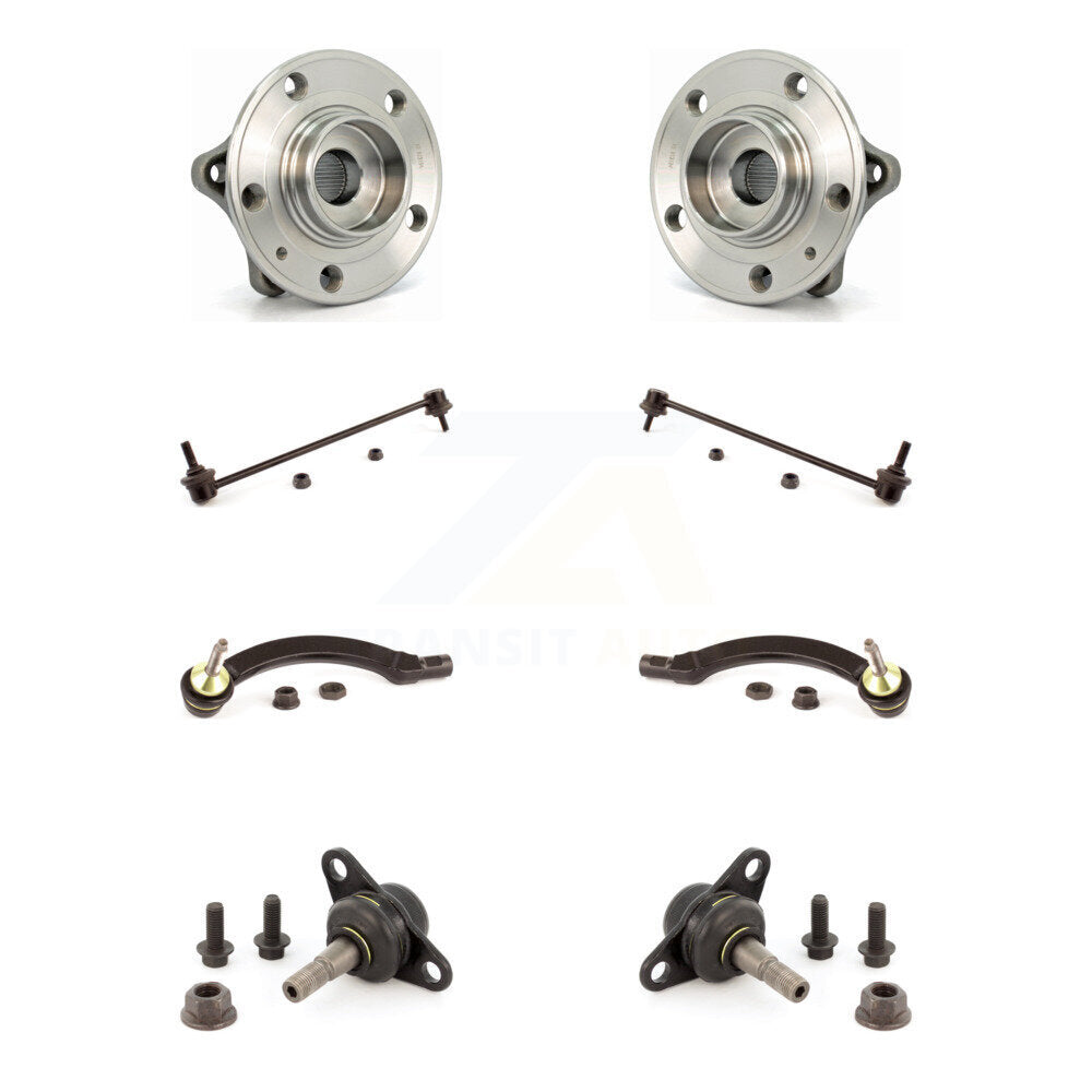 Hub Bearing Lower Ball Joint Outer Tie Rod & Link Front Kit (8Pc) For Volvo S60