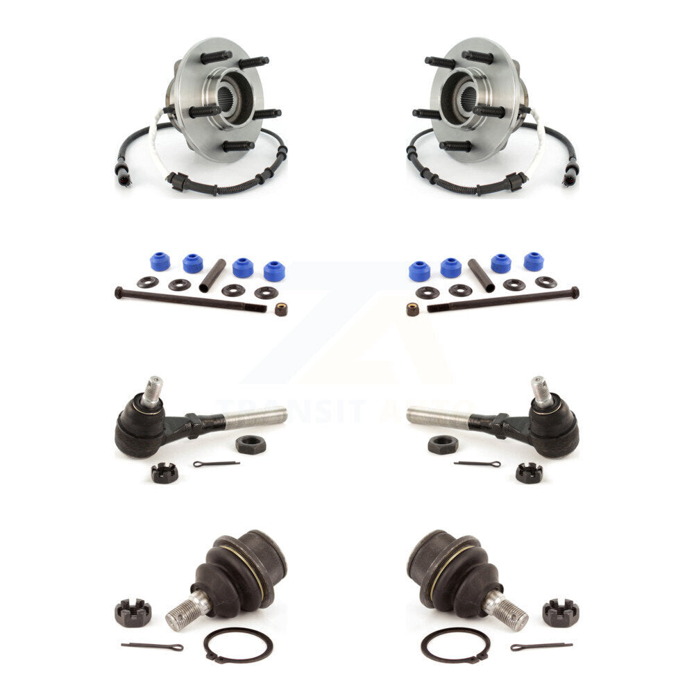 Hub Bearing Lower Ball Joint Outer Tie Rod & Link Front Kit (8Pc) For Ford F-150