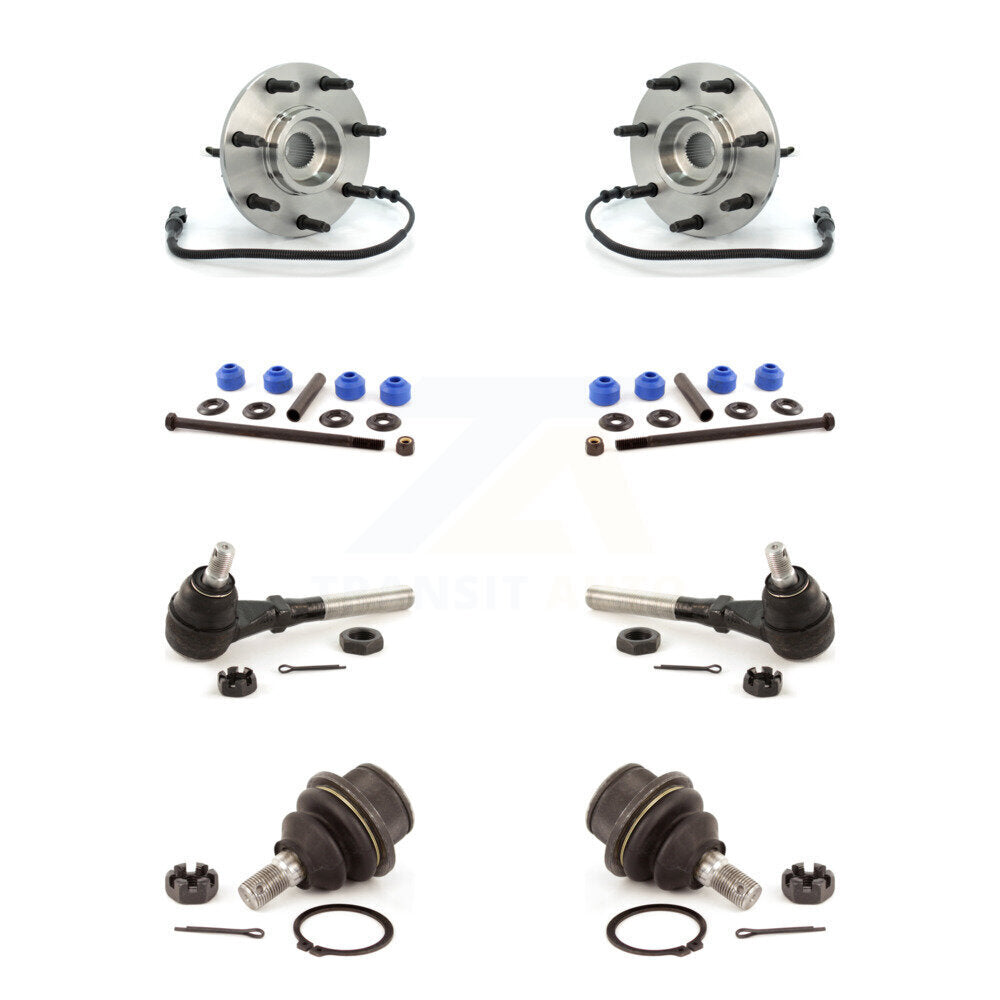 Hub Bearing Lower Ball Joint Outer Tie Rod & Link Front Kit (8Pc) For Ford F-150