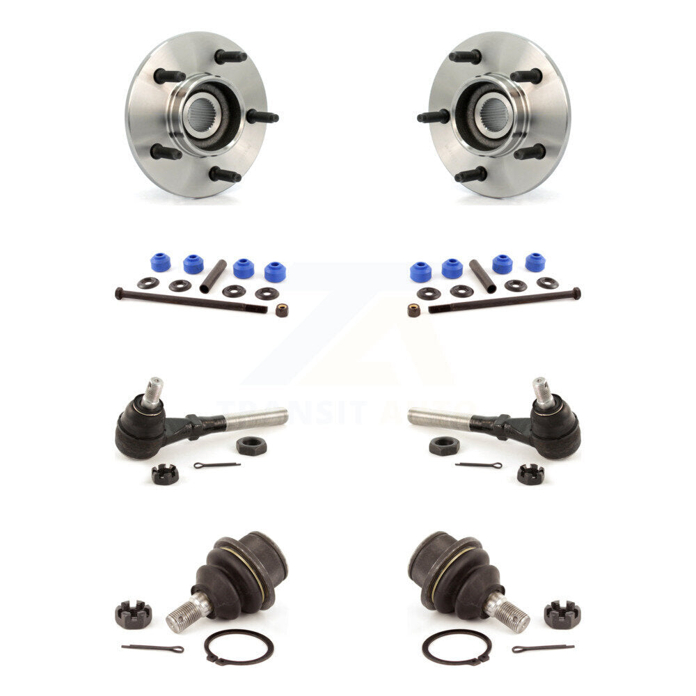 Hub Bearing Lower Ball Joint Outer Tie Rod & Link Front Kit (8Pc) For Ford F-150