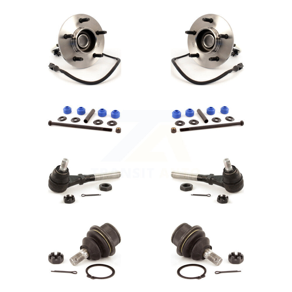 Hub Bearing Lower Ball Joint Outer Tie Rod & Link Front Kit (8Pc) For Ford F-150