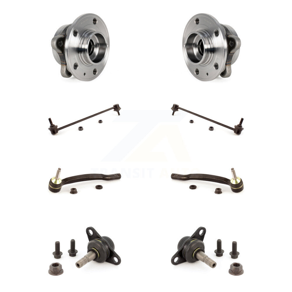 Hub Bearing Lower Ball Joint Outer Tie Rod & Link Front Kit (8Pc) For Volvo XC90
