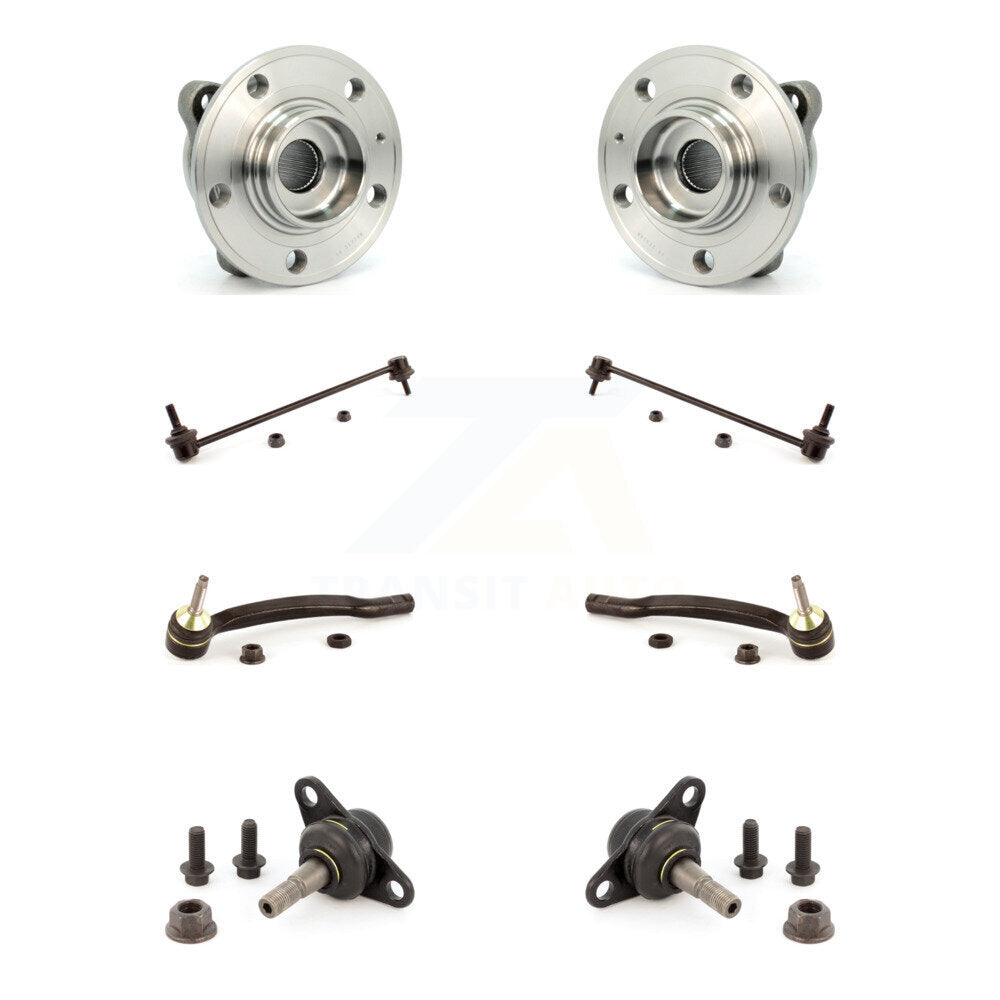 Hub Bearing Lower Ball Joint Outer Tie Rod & Link Front Kit (8Pc) For Volvo XC90