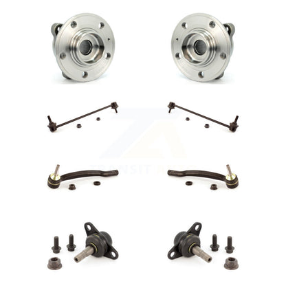 Hub Bearing Lower Ball Joint Outer Tie Rod & Link Front Kit (8Pc) For Volvo XC90