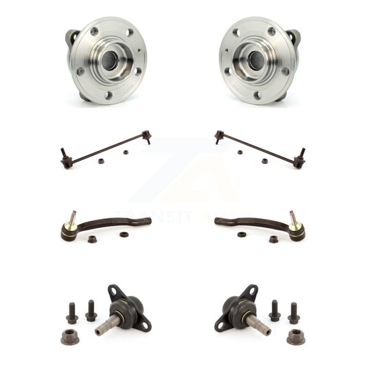 Hub Bearing Lower Ball Joint Outer Tie Rod & Link Front Kit (8Pc) For Volvo XC90