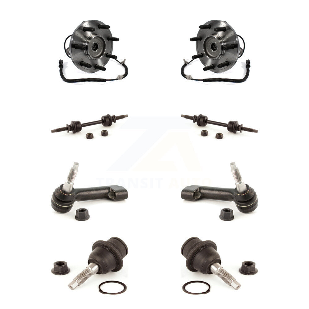Hub Bearing Lower Ball Joint Outer Tie Rod & Link Front Kit (8Pc) For Ford F-150