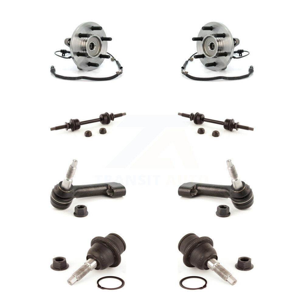 Hub Bearing Lower Ball Joint Outer Tie Rod & Link Front Kit (8Pc) For Ford F-150