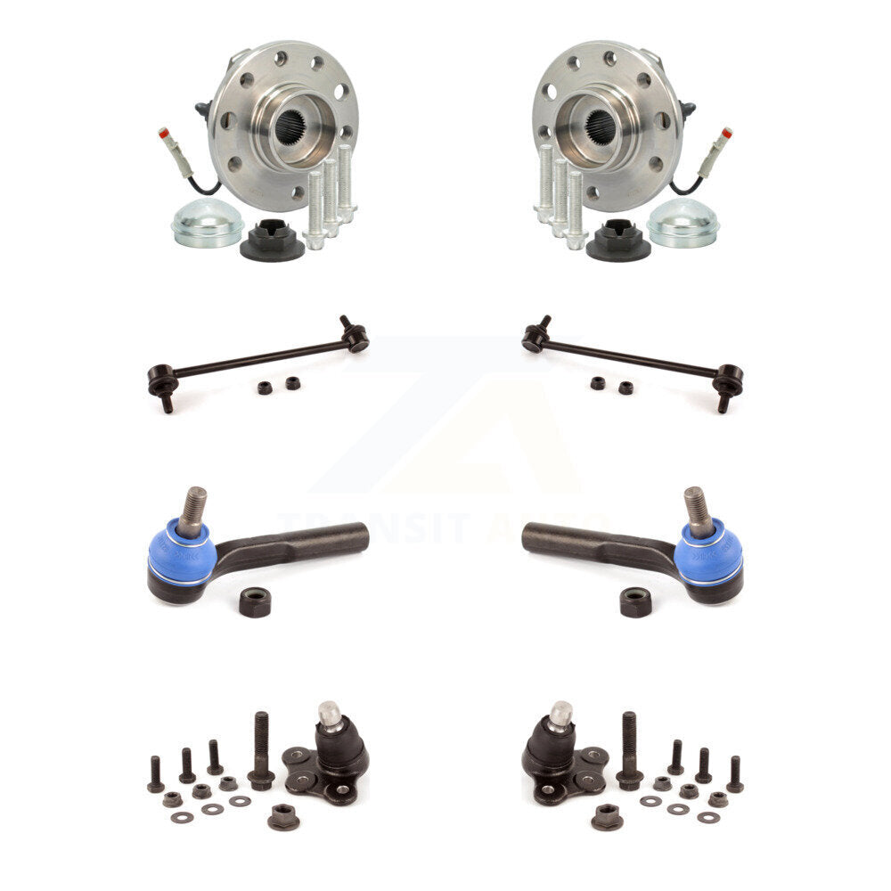 Hub Bearing Lower Ball Joint Outer Tie Rod Link Front Kit (8Pc) For Saturn Astra
