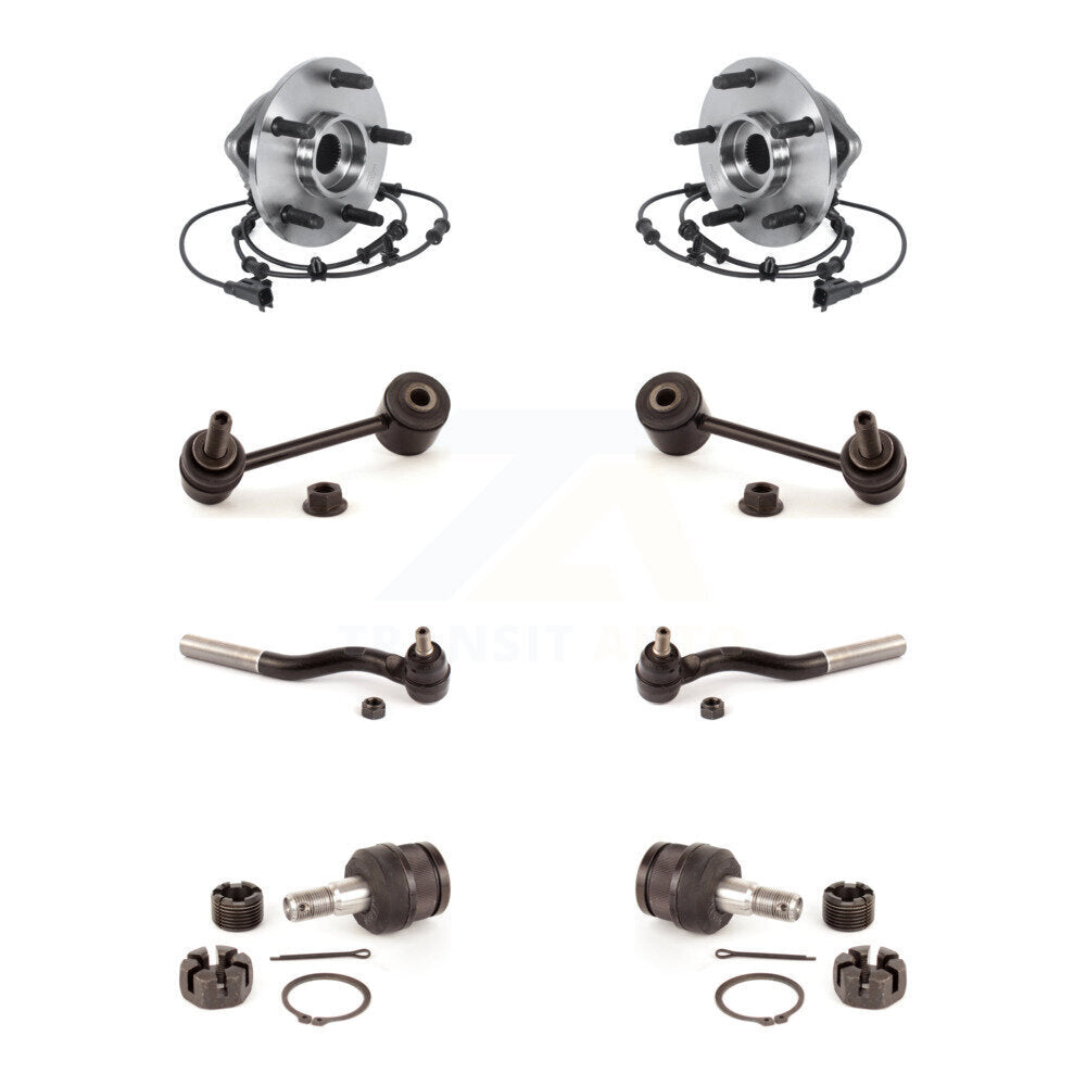 Bearing Lower Ball Joint Outer Tie Rod & Link Front Kit (8Pc) For Jeep Wrangler