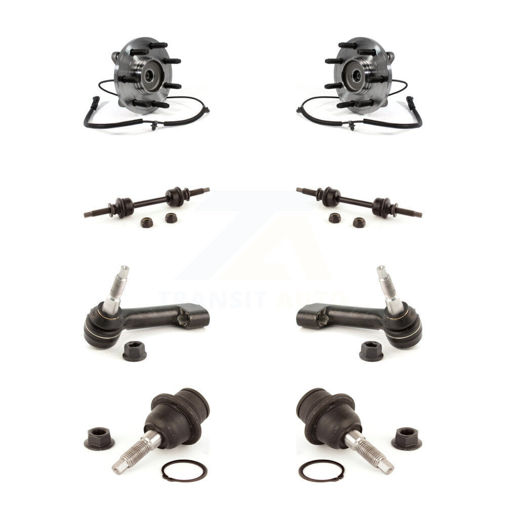Hub Bearing Lower Ball Joint Outer Tie Rod & Link Front Kit (8Pc) For Ford F-150