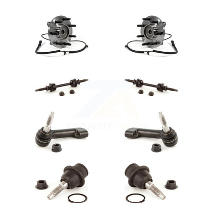 Hub Bearing Lower Ball Joint Outer Tie Rod & Link Front Kit (8Pc) For Ford F-150