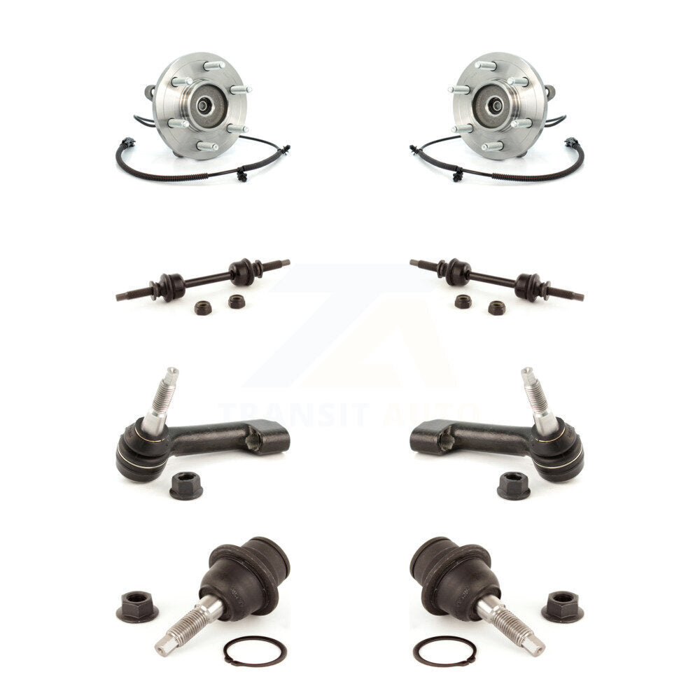 Hub Bearing Lower Ball Joint Outer Tie Rod & Link Front Kit (8Pc) For Ford F-150