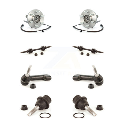Hub Bearing Lower Ball Joint Outer Tie Rod & Link Front Kit (8Pc) For Ford F-150