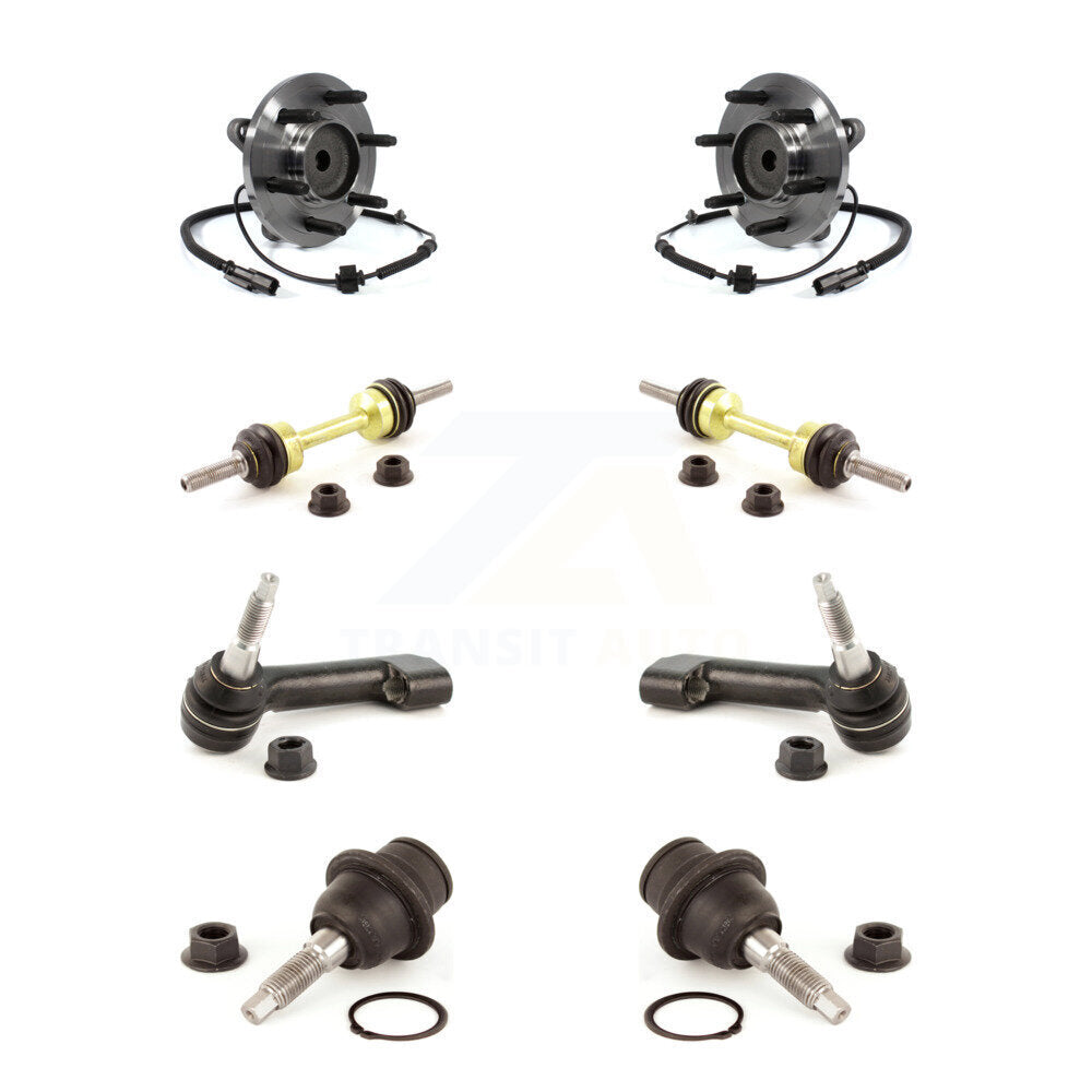 Hub Bearing Lower Ball Joint Outer Tie Rod & Link Front Kit (8Pc) For Ford F-150