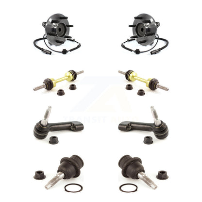 Hub Bearing Lower Ball Joint Outer Tie Rod & Link Front Kit (8Pc) For Ford F-150